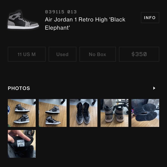 Air Jordan 1 high retro ‘Black Elephant’ - Picture 2 of 8